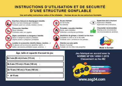 AFFICHAGE de SECURITE en 3 langues