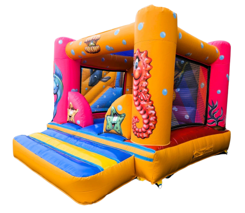 Petit château Gonflable "LUXOR" orange à la vente