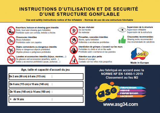 Instructions d'utilisation de votre kit costumes sumo gonflables taille adulte