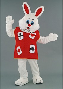 Mascotte de lapin jeu de carte en peluche