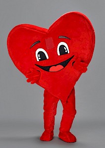 Mascotte coeur rouge H